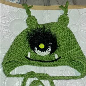 #879- Green Monster Knit Kids hat